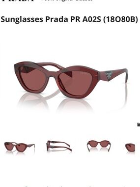 Prada Burgundy Cat-Eye Sunglasses